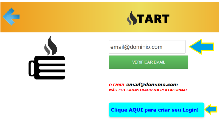 Coloque seu email.